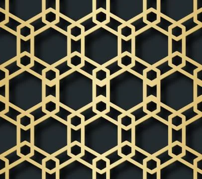 Arabic seamless pattern with 3D effect for the festive design of the brochure Illustrazione stock