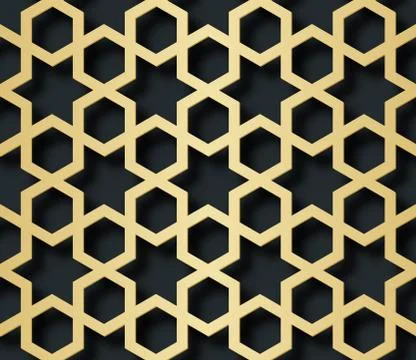 Arabic seamless pattern with 3D effect for the festive design of the brochure Illustrazione stock