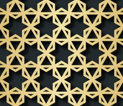 Arabic seamless pattern with 3D effect for the festive design of the brochure Illustrazione stock