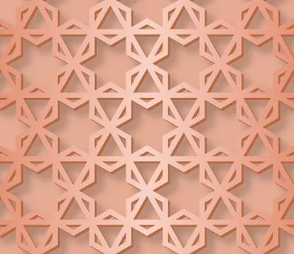 Arabic seamless pattern with 3D effect for the festive design of the brochure イラスト素材