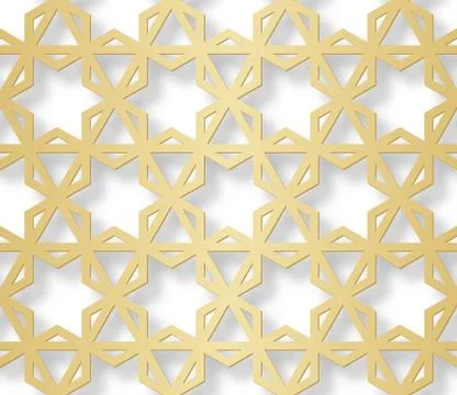 Arabic seamless pattern with 3D effect for the festive design of the brochure Illustrazione stock