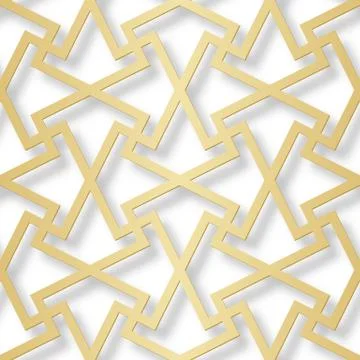 Arabic seamless pattern with 3D effect for the festive design of the brochure Illustrazione stock