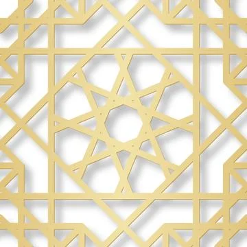 Arabic seamless pattern with 3D effect for the festive design of the brochure Illustrazione stock