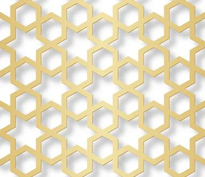 Arabic seamless pattern with 3D effect for the festive design of the brochure Illustrazione stock