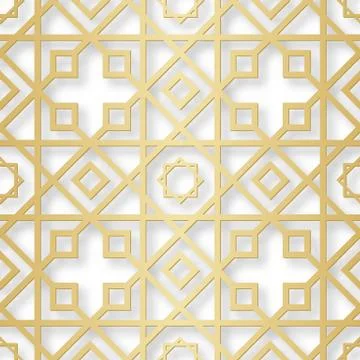 Arabic seamless pattern with 3D effect for the festive design of the brochure Illustrazione stock