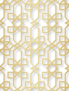 Arabic seamless pattern with 3D effect for the festive design of the brochure Illustrazione stock