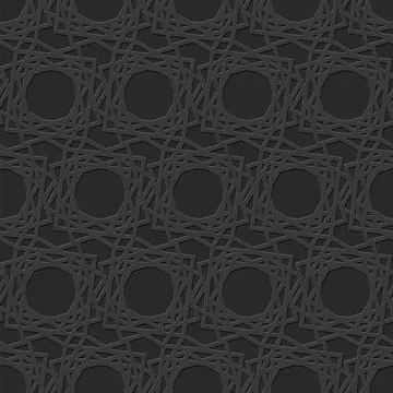 Arabic seamless pattern, arabesque ornate black monochrome pattern, vector re 스톡 일러스트