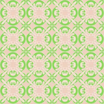 Arabic seamless pattern beige green pastel color, decorative art background f Stock Illustration