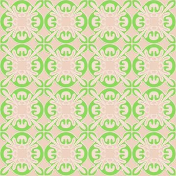 Arabic seamless pattern beige green pastel color, decorative art background f Stock Illustration