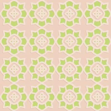 Arabic seamless pattern beige green pastel color background for design and de Illustrazione stock