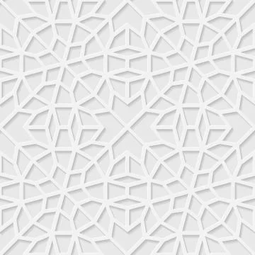 Arabic seamless pattern with classic islamic culture ornament. White background 스톡 일러스트