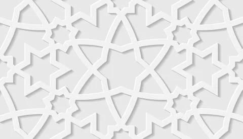 Arabic seamless pattern with classic islamic culture ornament. White background Illustrazione stock