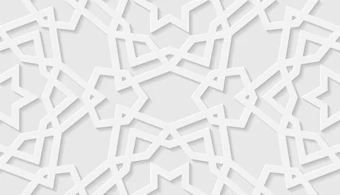 Arabic seamless pattern with classic islamic culture ornament. White background Illustrazione stock