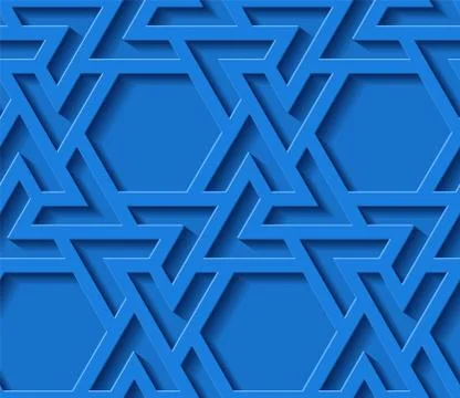 Arabic seamless pattern with classic islamic culture ornament. Blue background Illustrazione stock