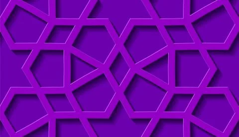 Arabic seamless pattern with classic islamic culture ornament. Purple background Illustrazione stock