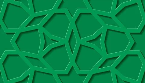 Arabic seamless pattern with classic islamic culture ornament. Green background Illustrazione stock