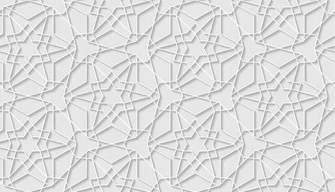 Arabic seamless pattern with classic islamic culture ornament. White background Illustrazione stock