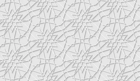 Arabic seamless pattern with classic islamic culture ornament. White background Illustrazione stock