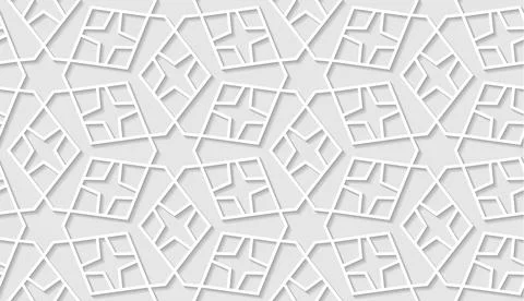 Arabic seamless pattern with classic islamic culture ornament. White background Illustrazione stock