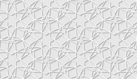 Arabic seamless pattern with classic islamic culture ornament. White background Stock Illustration