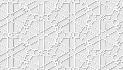 Arabic seamless pattern with classic islamic culture ornament. White background Illustrazione stock