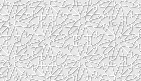 Arabic seamless pattern with classic islamic culture ornament. White background Illustrazione stock
