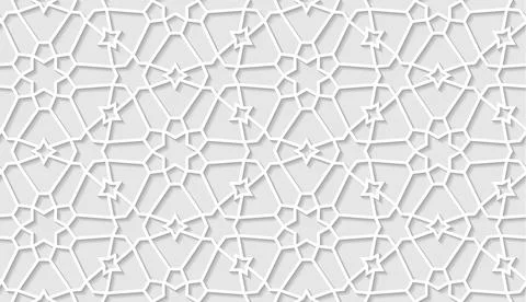 Arabic seamless pattern with classic islamic culture ornament. White background Illustrazione stock