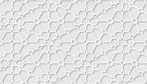 Arabic seamless pattern with classic islamic culture ornament. White background Illustrazione stock