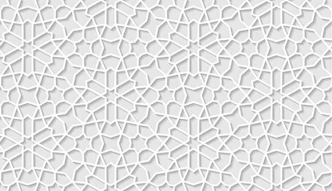 Arabic seamless pattern with classic islamic culture ornament. White background Illustrazione stock