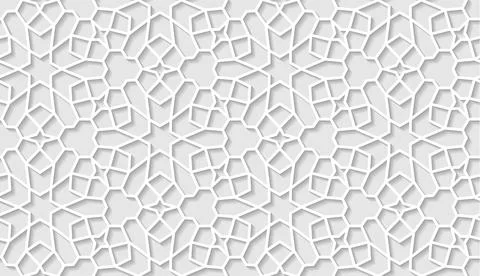 Arabic seamless pattern with classic islamic culture ornament. White background Stockillustratie
