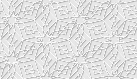 Arabic seamless pattern with classic islamic culture ornament. White background Illustrazione stock