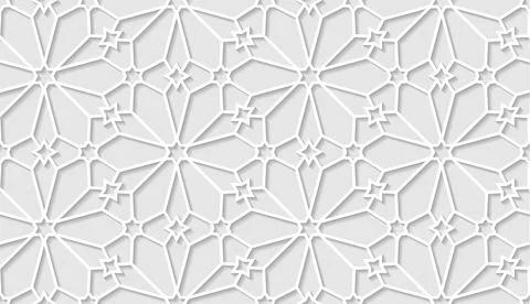 Arabic seamless pattern with classic islamic culture ornament. White background Illustrazione stock