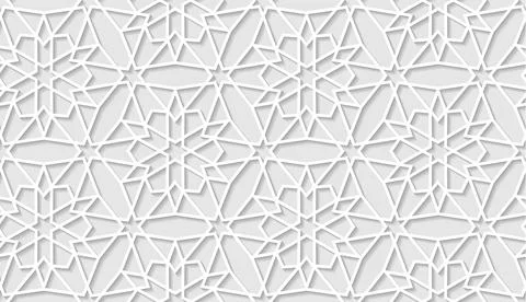 Arabic seamless pattern with classic islamic culture ornament. White background Illustrazione stock