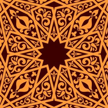 Arabic seamless pattern with geometric elements Stock Illustration