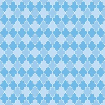 Arabic seamless pattern grid lantern shapes tiles. Stock Illustration