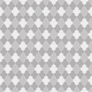 Arabic seamless pattern grid lantern shapes tiles. Stock Illustration