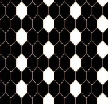 Arabic seamless pattern grid lantern shapes tiles. 스톡 일러스트