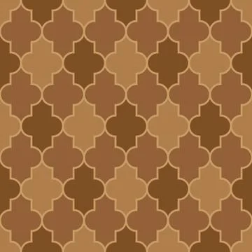 Arabic seamless pattern grid lantern shapes tiles. Stock Illustration
