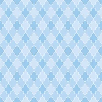Arabic seamless pattern grid lantern shapes tiles. Stock Illustration