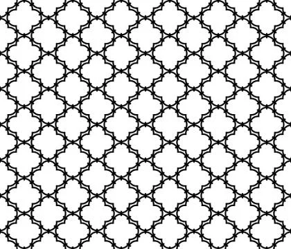 Arabic seamless pattern grid lantern shapes tiles. 스톡 일러스트