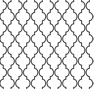 Arabic seamless pattern grid lantern shapes tiles. Stock Illustration