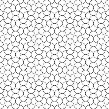 Arabic seamless pattern grid round shapes tiles. Stock Illustration