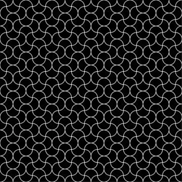 Arabic seamless pattern grid round shapes tiles. Illustrazione stock