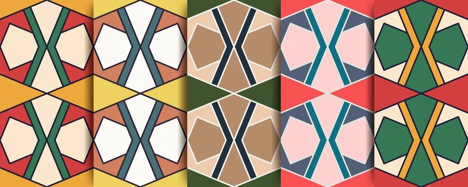 Arabic seamless pattern in multicolored palette. Arabic Muslim ethnic style Stock Illustration
