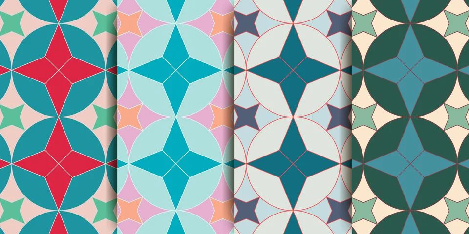 Arabic seamless pattern in multicolored palette. Arabic Muslim ethnic style Stock Illustration