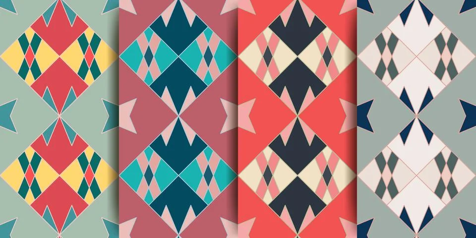 Arabic seamless pattern in multicolored palette. Arabic ornament. Vector イラスト素材