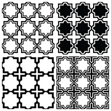 Arabic seamless pattern set - Islamic repetitive design Stock Illustration