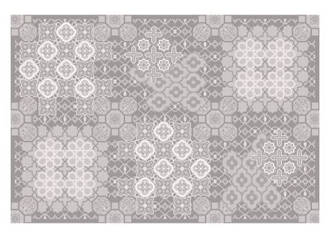 Arabic style carpet ornament vector pattern print. Illustrazione stock