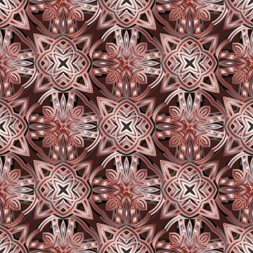 Arabic style floral vector seamless pattern. Ornamental arabesque background. Stock Illustration