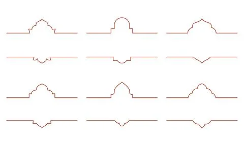 Arabic style minimal line frame designs. Elegant vintage borders for packaging Illustrazione stock